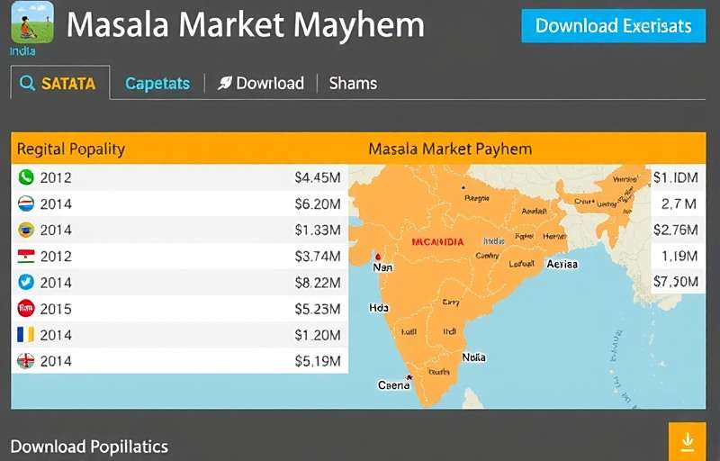 Masala Market Mayhem download statistics showing regional popularity across different states in India
